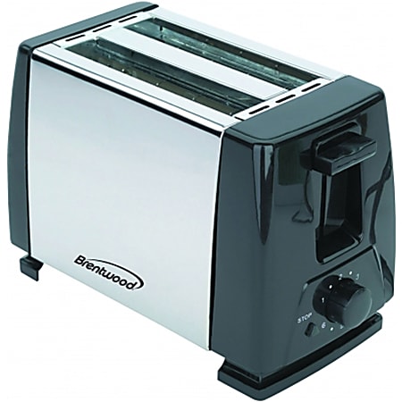 Brentwood 2-Slice Toaster, Silver/Black