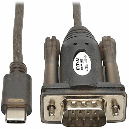 Eaton Tripp Lite Series USB 2.0 USB-C to DB9 Adapter Cable USB-C to RS-232 M/M 5' 5ft - Serial adapter - USB-C - RS-232 - black -  - U209005C