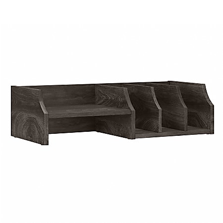 Bush Furniture Refinery 27"W Computer Desktop Organizer With Shelves, Dark Gray Hickory, Standard Delivery