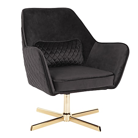 LumiSource Diana Contemporary Lounge Chair, Black/Gold
