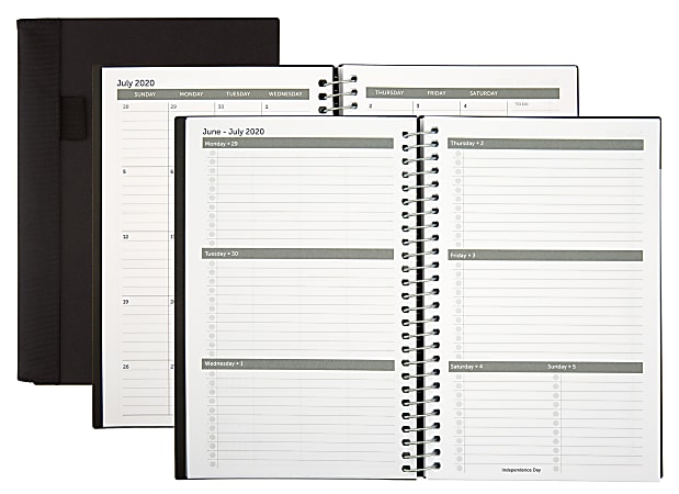 Office Depot® Brand Stellar Academic Weekly/Monthly Planner, 6" x 8-1/2", Black, July 2020 To June 2021, ODUS1933-018