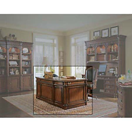 Cole Office Ambiance Leather Top Desk, 30"H x 72"W x 36"D, Distressed Medium Brown