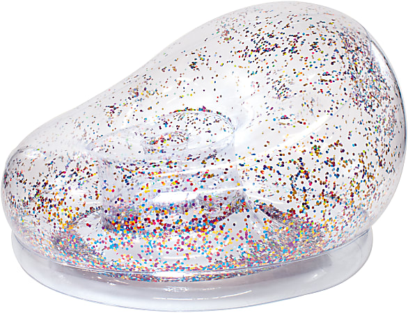 BloChair AirCandy Inflatable Chair ClearMulticolor Glitter - Office Depot