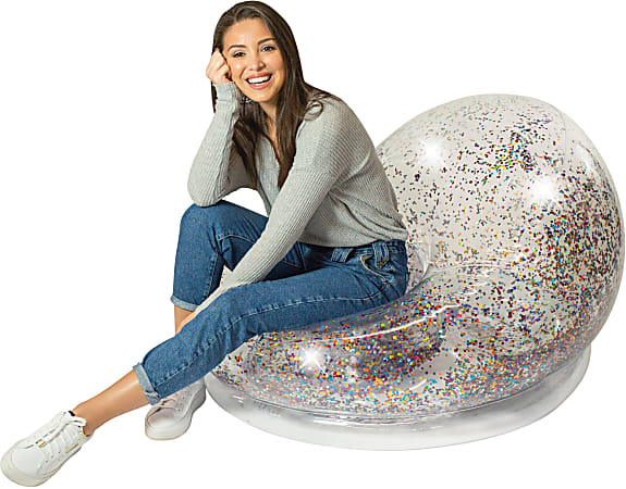 Clear glitter inflatable chair deals