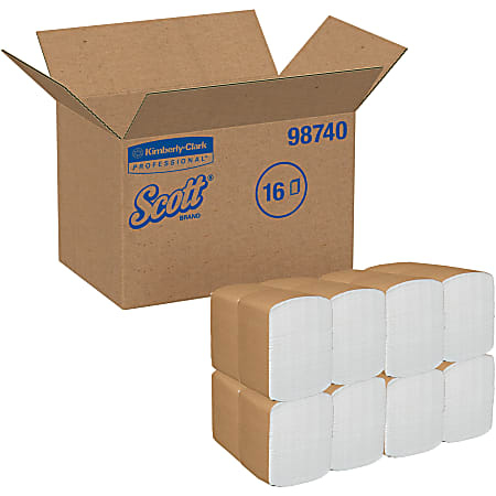 Scott Full-Fold Dispenser Napkins - 12" x 13" - White - Soft, Absorbent - For Multipurpose - 375 Per Pack - 6000 / Carton