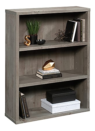 billboard book shelf 　ミッドグレー Sauder Optimum 45 H 3 Shelf Bookcase Mystic Oak - Office Depot