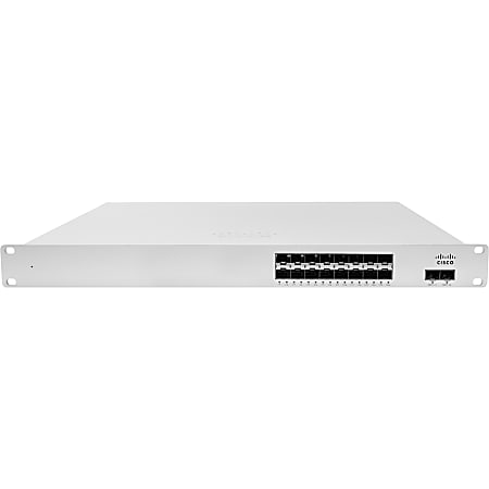Meraki Cloud-managed 16 Port 1 GbE Aggregation Switch - Manageable - Gigabit Ethernet, 10 Gigabit Ethernet - 1000Base-X, 10GBase-X - 3 Layer Supported - 2 SFP Slots - 85 W Power Consumption - Optical Fiber - Rack-mountable - Lifetime Limited Warranty