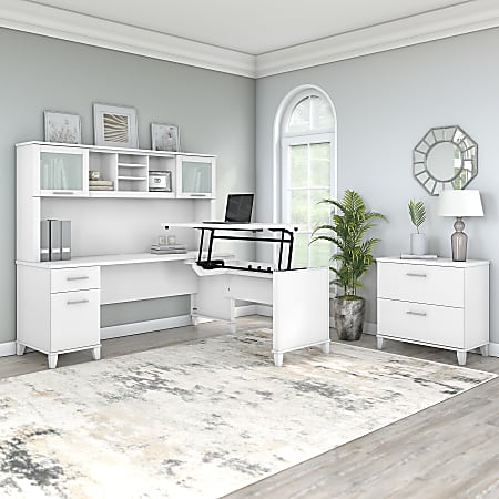 Bush Furniture Somerset Office 72 W Computer Desk With Drawers White  Standard Delivery - Office Depot