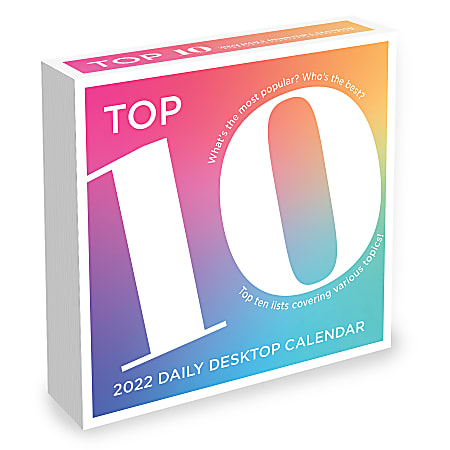 TF Publishing Arts & Entertainment Daily Desk Calendar, 5-1/4" x 5-1/4", Top 10, January To December 2022