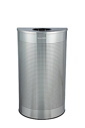 Alpine Industries Steel, Indoor Trash Can, 12 Gallon, Silver (438-12HR-SS)
