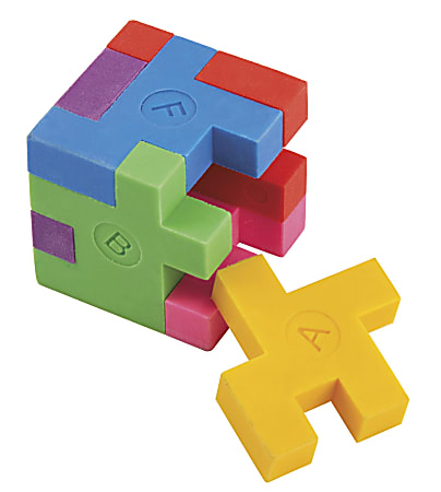 Office Depot® Brand Puzzle Erasers, Multicolor, Pack Of 2 Erasers