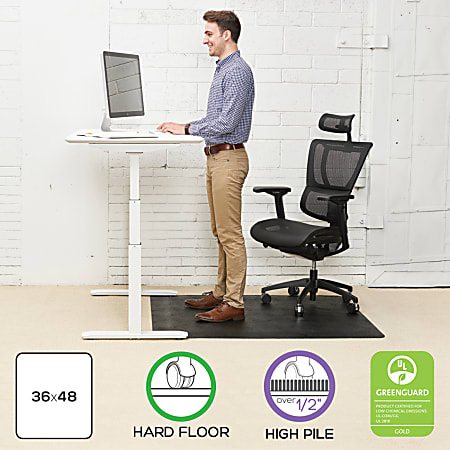 Standing Desk Chair with Adjustable Height and Anti-Fatigue Mat