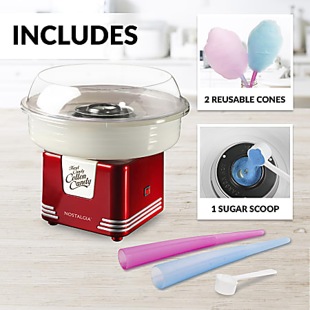 Nostalgia Electrics Retro Hard Candy Cotton Candy Maker Red - Office Depot