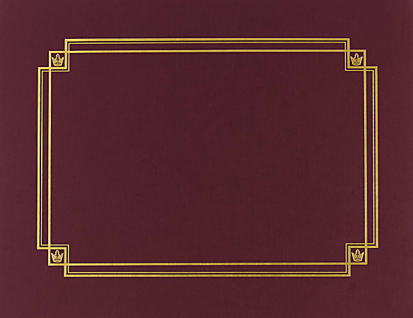 Great Papers! Linen Certificate Covers, 12" x 9 3/8", Burgundy, Pack Of 3