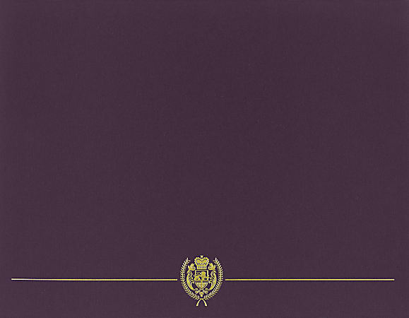 Grerat Papers! Classic Crest Certificate Covers, 12" x 9-3/8", Burgundy/Gold Foil Crest, Pack Of 5 Covers