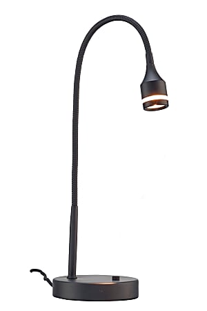 Adesso® Prospect LED Gooseneck Desk Lamp, Adjustable Height, 18"H, Black