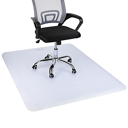 Mind Reader 9-to-5 Collection PVC Office Chair Mat with Spikes for Low Pile Carpet 1/8"H x 46-1/4"W x 60"L, Clear