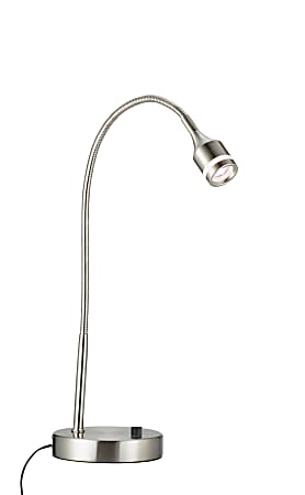 Adesso® Prospect LED Gooseneck Desk Lamp, Adjustable Height, 18"H, Satin