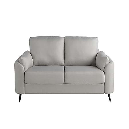Lifestyle Solutions Birmingham Polyester Loveseat, 34-5/8”H x 55-1/2”W x 31-1/8”D, Smoke