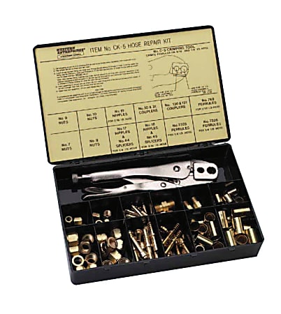 Hose Repair Kits, Full color label & description chart; Fittings; Crimping Tool