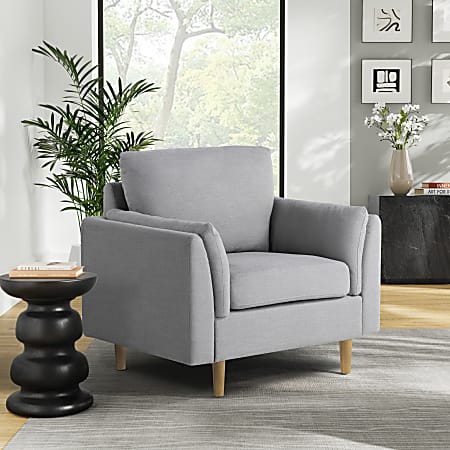 Lifestyle Solutions Santiago Polyester Guest Chair, Light Gray