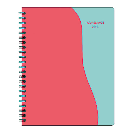 AT-A-GLANCE® Weekly/Monthly Planner, 8 1/2" x 11", 60% Recycled, Red/Teal, January-December 2016