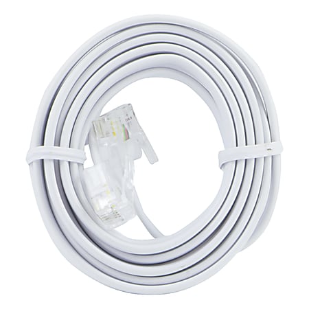 PowerGear Phone Line Cord, 7', White, 76581999