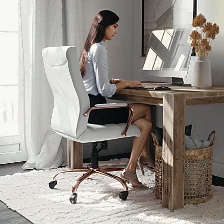 Pink faux store leather office chair