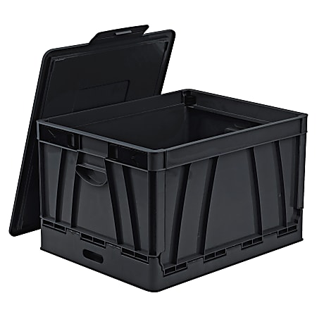 Storex Collapsible Storage File Storage Crate Medium Size Black