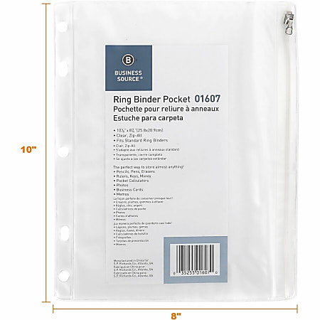 Business Source Punched Economy Binder Pocket - 10 Business Source Punched Economy Binder Pocket - 10