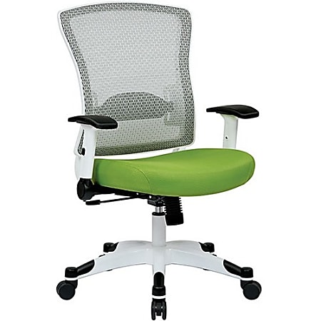 Office Star Space Seating Mesh Mid Back Chair GreenWhite Office