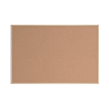 U Brands Cork Bulletin Board, 70" x 47", Birch Wood Frame