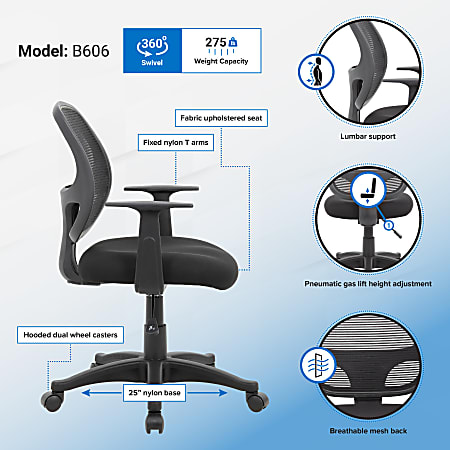 Boss Office Products Commercial Grade Ergonomic Mesh High Back