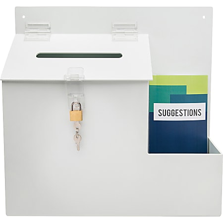 deflecto Suggestion Box Literature Holder with Locking Top 13.75 x 3.63 ...