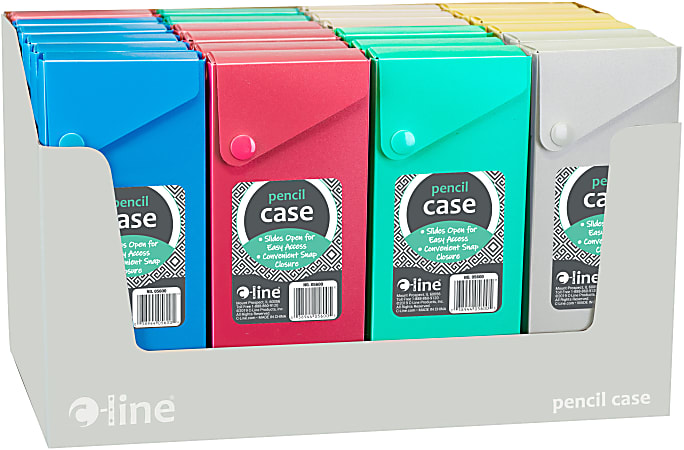 C-Line Plastic Storage Boxes, 7-1/2”H x 3”W x 1”D, Assorted Colors, Pack Of 24 Boxes