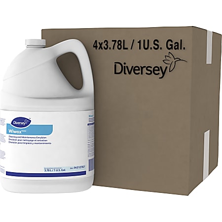 Diversey Wiwax Cleaning/Maintenance Emulsion - 128 fl oz (4 quart) - Characteristic Scent - White Bottle - 4 / Carton
