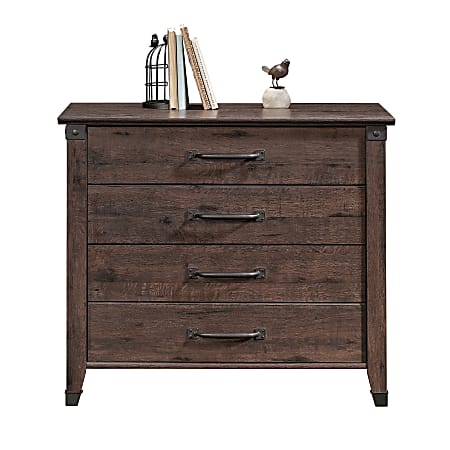 Sauder Carson Forge 34 12 W x 20 38 D Lateral 2 Drawer File Cabinet Coffee Oak Office Depot