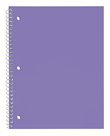 Just Basics® Poly Spiral Notebook, 8" x 10-1/2", 1 Subject, Wide Ruled, 70 Sheets, Bright Purple