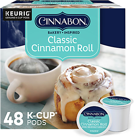 Cinnabon Classic Cinnamon Roll Keurig Single-Serve K-Cup Pods, Light Roast Coffee, Pack Of 48 Pods
