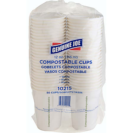 Genuine Joe Paper Cups, 12 Oz, White, Pack Of 50