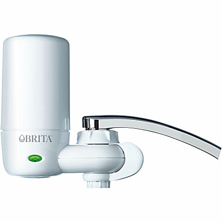 Brita Complete Water Faucet Filtration System with Light Indicator - Faucet - 100 gal - 4 / Carton - White