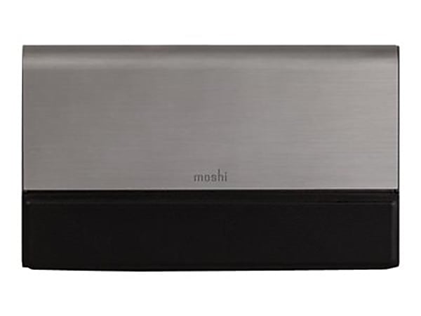 Moshi IonBank 10K Portable Battery with Built-in Cables, Lightning and USB, Ultra-slim, Fast-charging, Vegan Leather and Aluminum Construction - Lithium Polymer (Li-Polymer) - 10300 mAh - 2.40 A - 5 V DC Output - 5 V DC Input - Gunmetal Gray