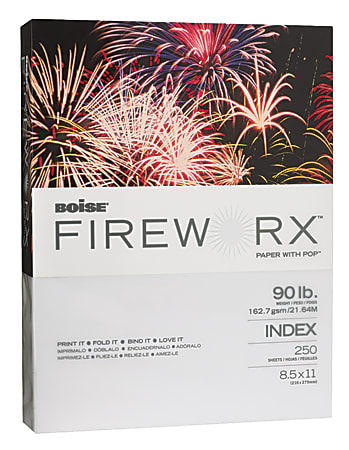 Boise® FIREWORX® Cover Stock, Letter Paper Size, 90 Lb, FSC® Certified, White, Pack Of 250