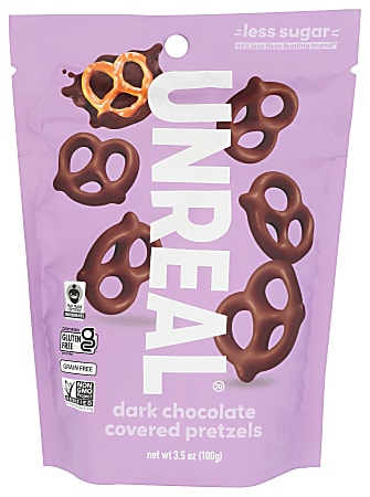 Unreal Dark Chocolate Pretzels, 3.5 Oz, Total Qty 6