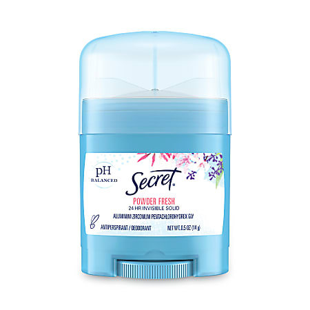 Secret® Invisible Solid Anti-Perspirant And Deodorant Sticks, Powder Fresh, 0.5 Oz, Pack Of 24 Sticks