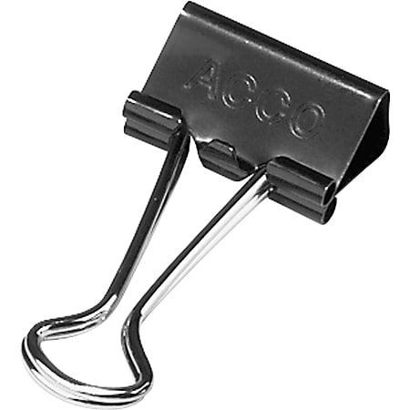 ACCO® Binder Clips, Small, 3/4" Wide, 5/16" Capacity, Black, Pack Of 12