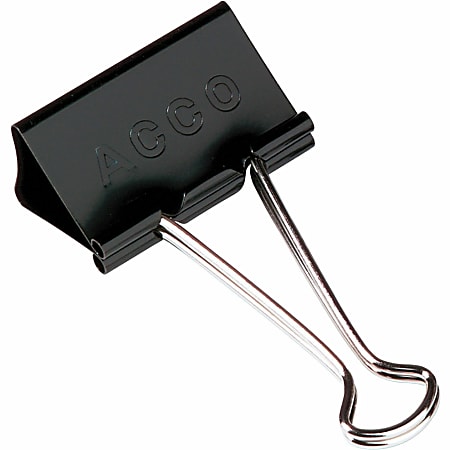 ACCO Binder Clips Large Black Box Of 12 Office Depot