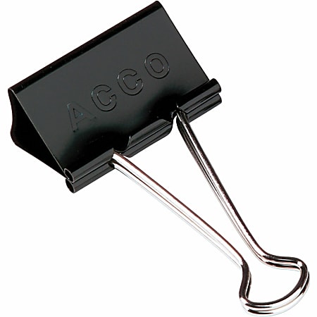 ACCO® Binder Clips, Large, Black, Box Of 12
