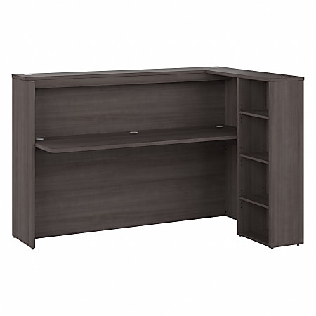 Bush® Business Furniture Studio C 72"W Corner Bar Cabinet With Shelves, Storm Gray, Standard Delivery