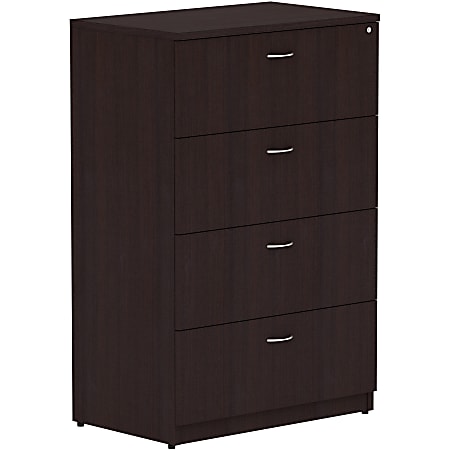 Lorell® Essentials 35-1/2"W x 22"D Lateral 4-Drawer File Cabinet, Espresso